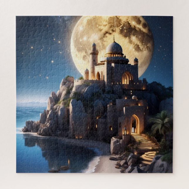 Islamic Castle sitting upon a mountain  Jigsaw Puzzle (Vertical)