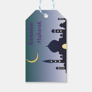 Islamic Crescent Ramadan Kareem Typographic Art Gift Tags
