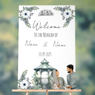 Islamic Floral acrylic Nikkah sign