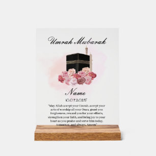 Islamic floral acrylic umrah Mubarak Sign