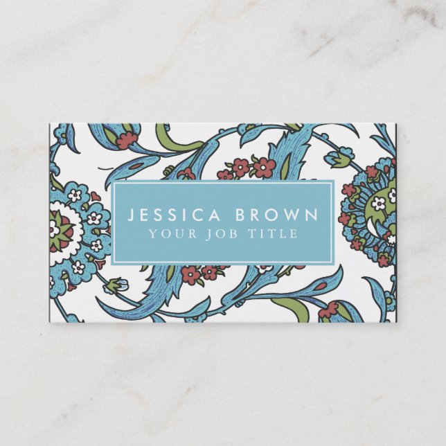 Islamic Floral Ceramic Tile Business Card Template (Front)