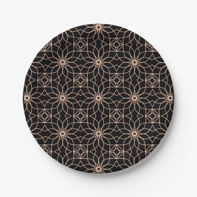 Islamic Geometric Pattern Arabic Art  Paper Plate (Front)