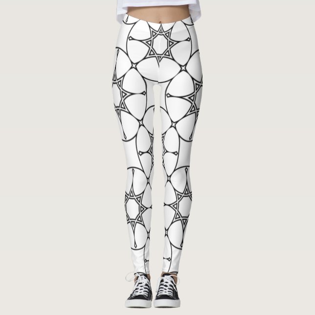 Islamic Geometric Pattern  Arabic Design Cute Leggings (Front)
