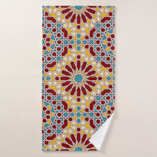 Islamic geometric pattern bath towel