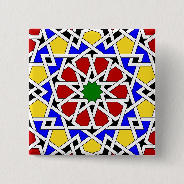 Islamic geometric pattern button (Front)