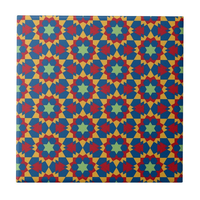 islamic geometric pattern ceramic tile (Front)