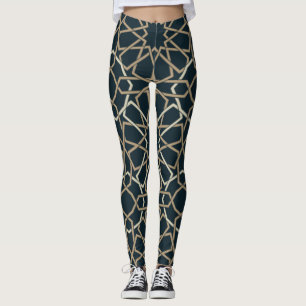Islamic Geometric Pattern Design Abstract Leggings