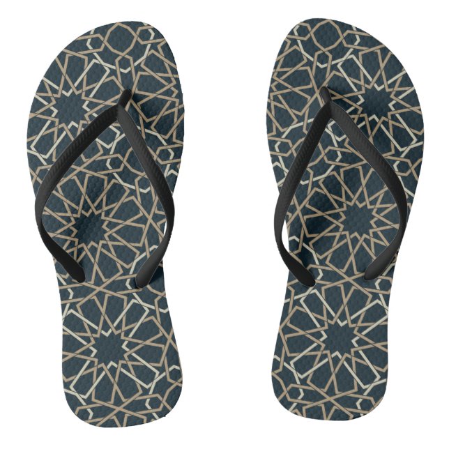 Islamic Geometric Pattern Design Abstract  Thongs (Footbed)