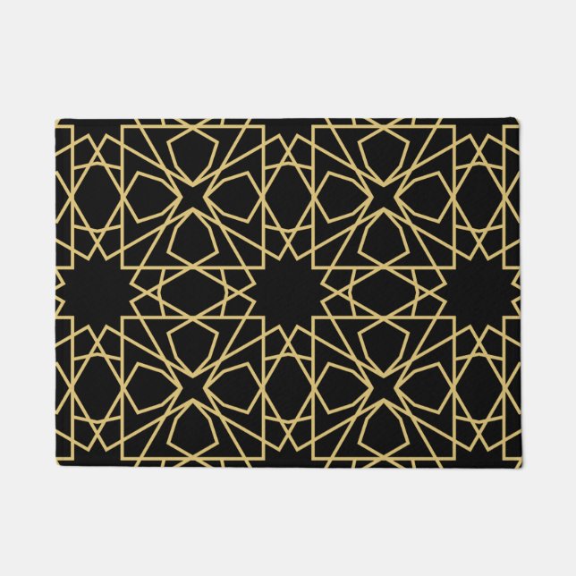 Islamic Geometric Pattern Design Vintage  Doormat (Front)