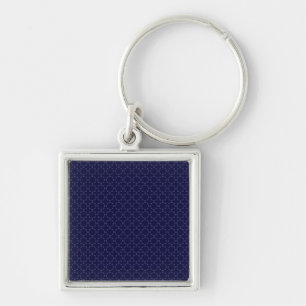 Islamic Geometric Pattern in Blue and Gold Key Ring