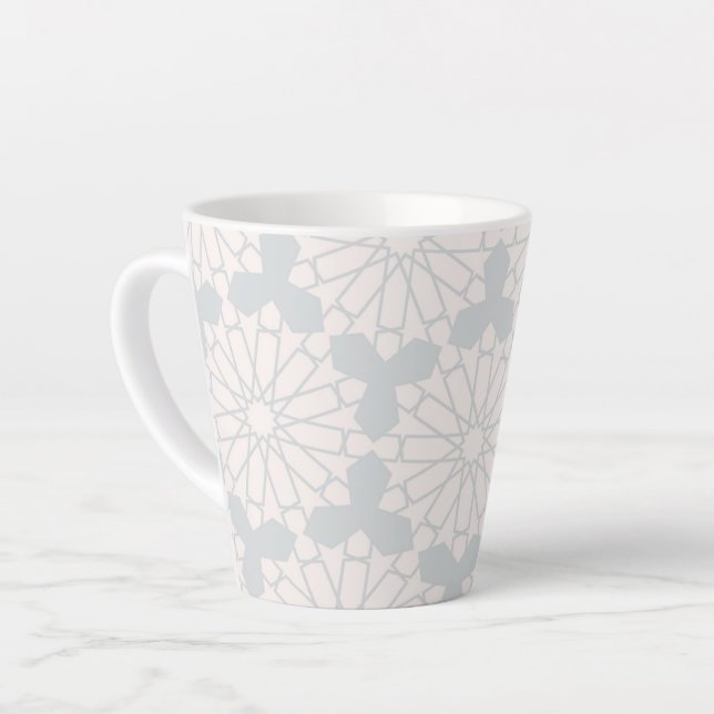 Islamic Geometric Pattern Latte Mug (Left Angle)