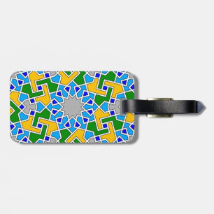 Islamic geometric pattern luggage tag