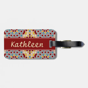 Islamic geometric pattern luggage tag