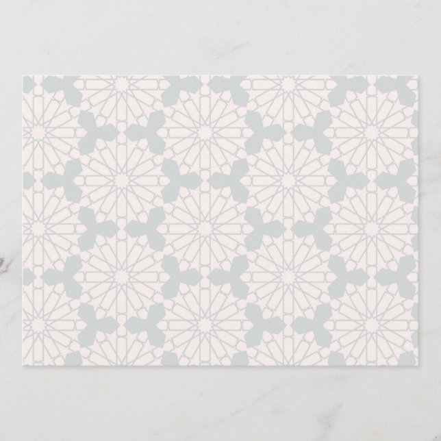 Islamic Geometric Pattern Menu (Front)