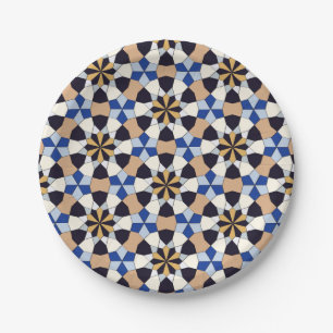 Islamic geometric pattern paper plate