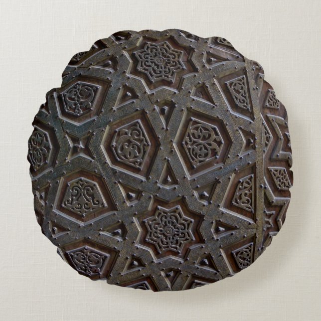 Islamic geometric pattern round cushion (Front)