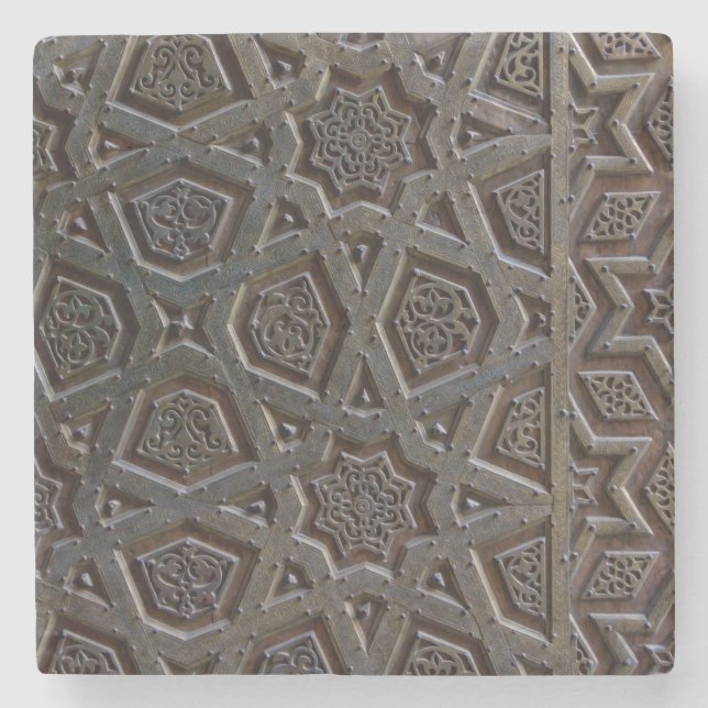 Islamic Geometric Pattern Stone Coaster (Front)