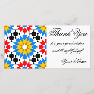 Islamic geometric pattern thank you photocard card