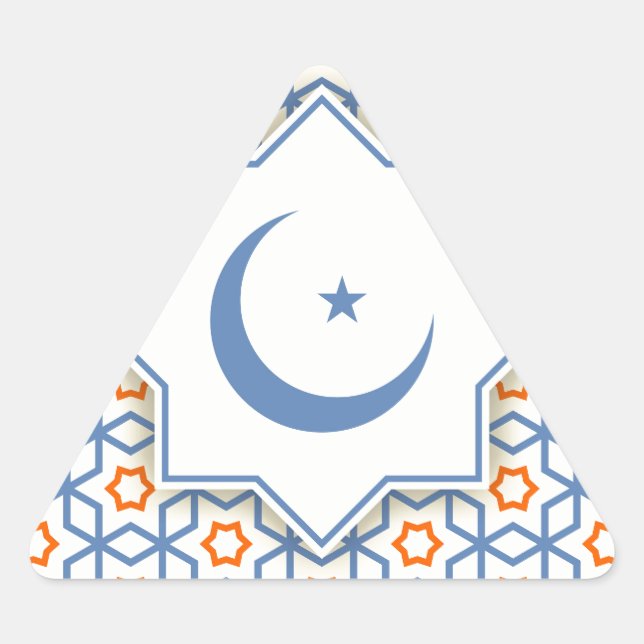 islamic geometric pattern triangle sticker (Front)