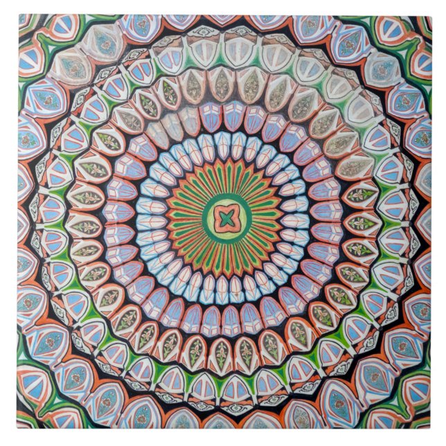 Islamic geometric patterns ceramic tile (Front)