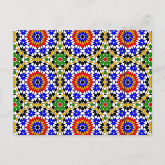 Islamic geometric patterns postcard