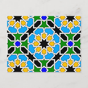 Islamic geometric patterns postcard