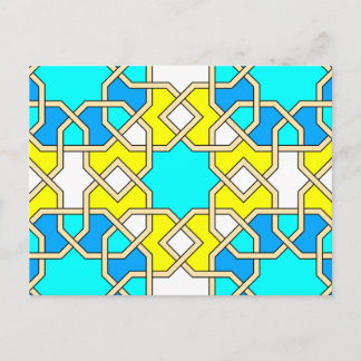 Islamic geometric patterns postcard