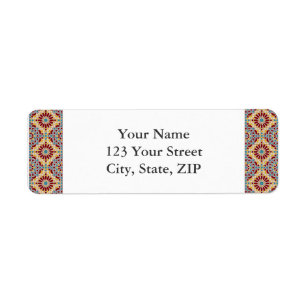 Islamic geometric patterns return address label