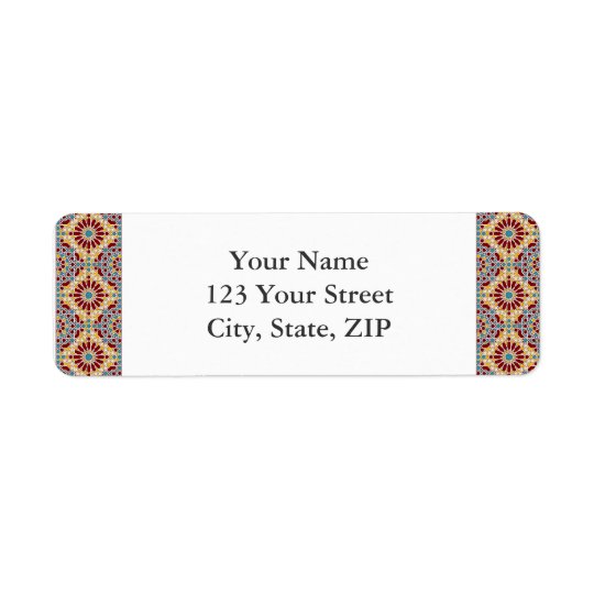 Islamic geometric patterns return address label