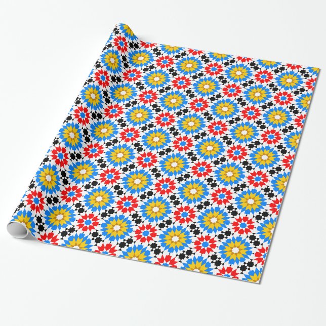 Islamic geometric patterns wrapping paper (Unrolled)