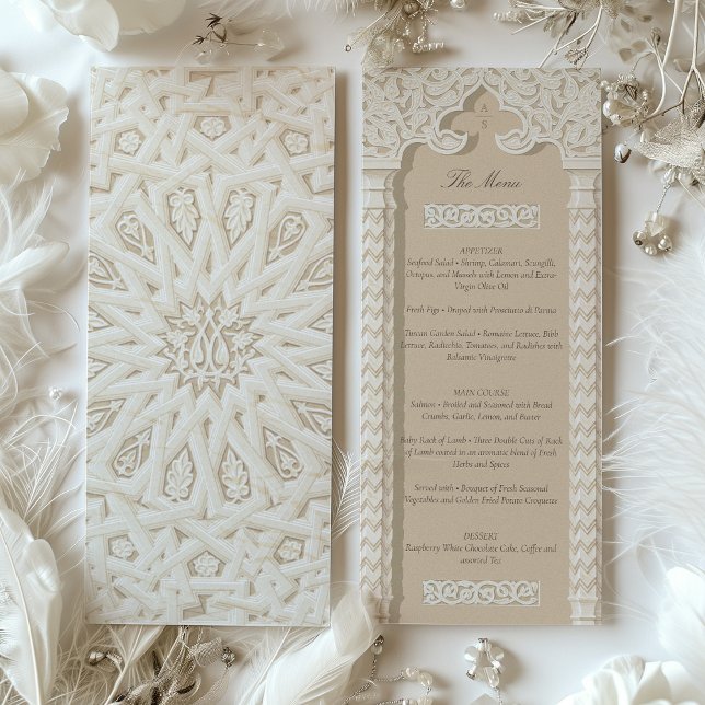 Islamic Geometric Wedding Menu Card (Creator Uploaded)