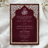 Islamic Gold Red Arch Ornate Arabesque Wedding