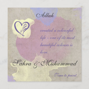 Islamic invitation - Watercolor painting of love