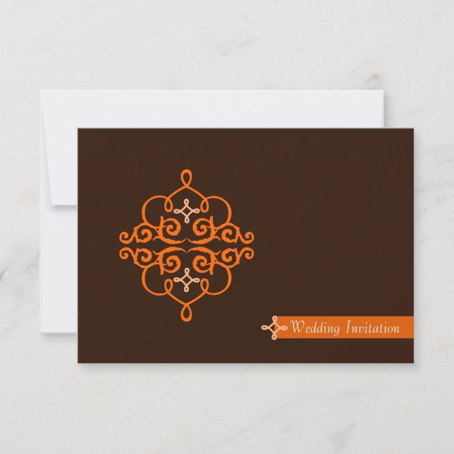 Islamic Islam wedding engagement damask Invitation (Front)