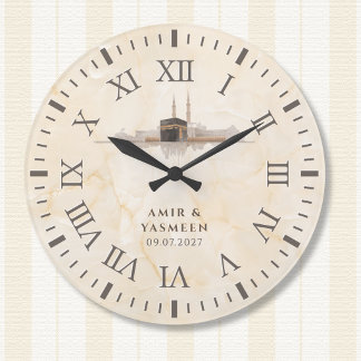 Islamic Kaaba Decor | Muslim Wedding Gift Large Clock