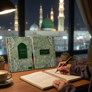 Islamic Madinah Rawdah Green Carpet Notebook