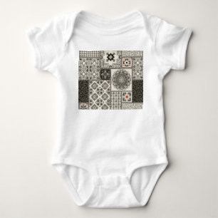 Islamic Majolica Pottery Tile Pattern Baby Bodysuit