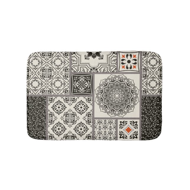 Islamic Majolica Pottery Tile Pattern Bath Mat (Front)