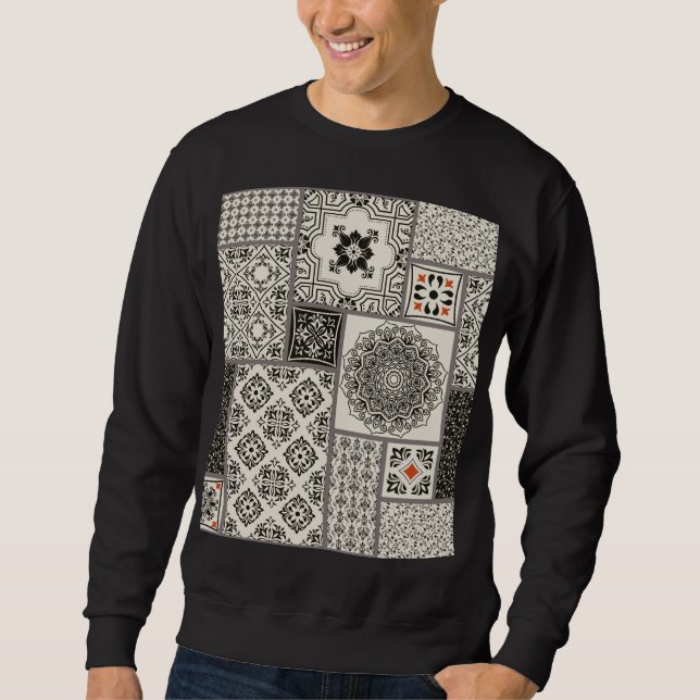 Islamic Majolica Pottery Tile Pattern Sweatshirt (Front)