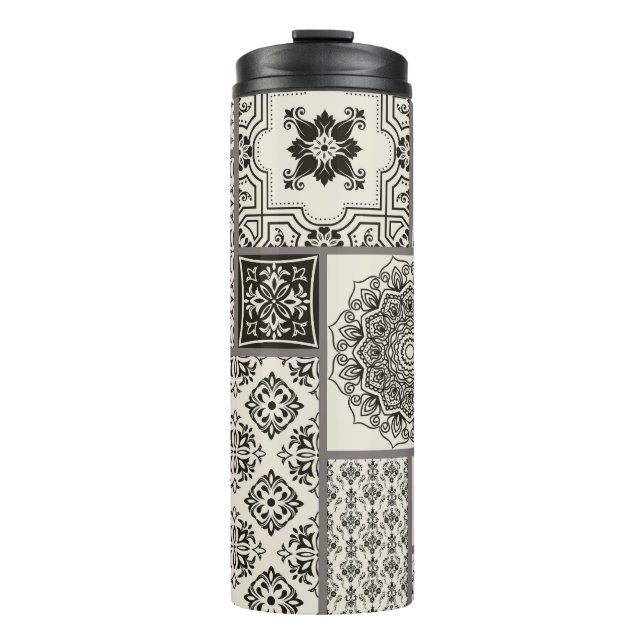 Islamic Majolica Pottery Tile Pattern Thermal Tumbler (Front)
