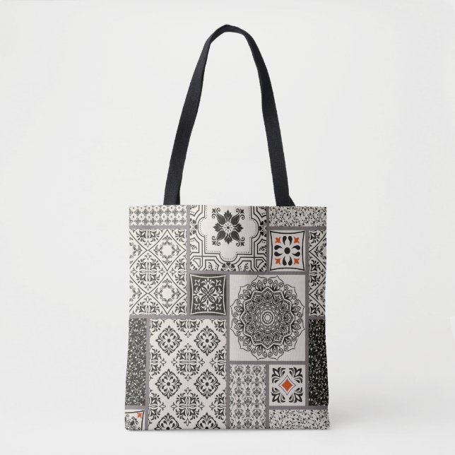 Islamic Majolica Pottery Tile Pattern Tote Bag (Front)
