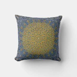 Islamic Mandala Throw Pillow – Golden Persian Patt