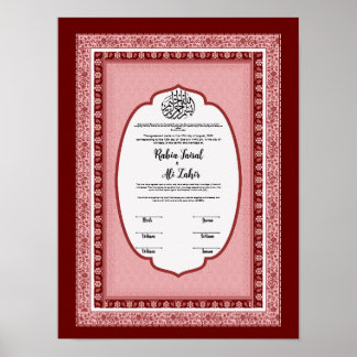 Islamic marriage certificate, poster