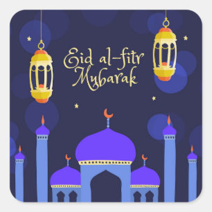 Islamic Mosque Eid Al Fitr  Square Sticker