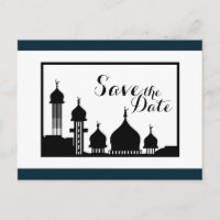 Islamic Mosque Silhouette Wedding Save The Date