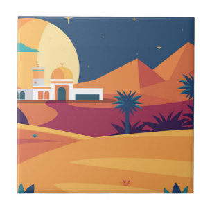Islamic Mosque with Pyramid Ceramic Tile