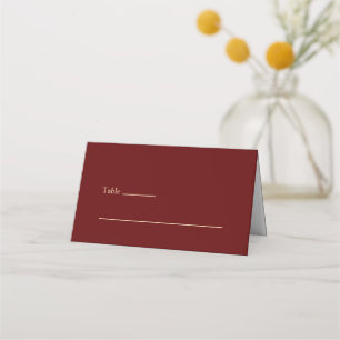 Islamic Muslim Burgundy Red Wedding Table Place Card