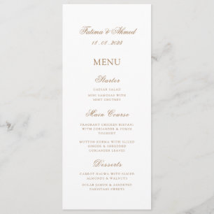 Islamic Muslim Gold Minimal Wedding  Menu