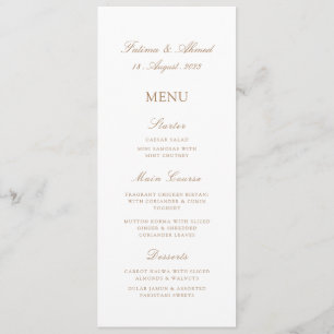 Islamic Muslim Gold Nikah Wedding  Menu