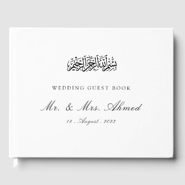 Islamic Muslim Nikah Wedding Guest Book (Front)